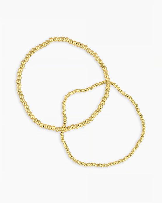 gorjana - Poppy Gold Bracelet Set - 18k Gold-Plated Brass - Luxurious and Durable Finish - Stackable for Dynamic Style - Perfect for Gifting