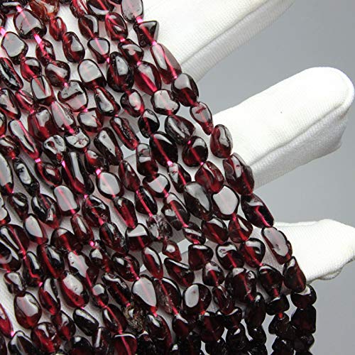MJDCB Natural Irregular Shape Stone Beads 4-8mm Red Garnet Gemstone Energy Crystal for Jewelry Making Bracelet Necklace - color: Garnet