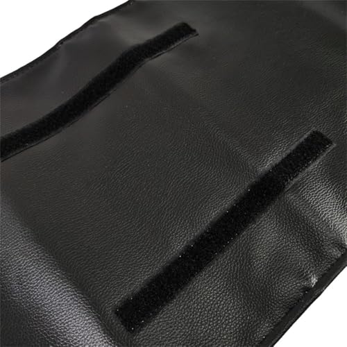 Portable Jewelry Roll Untangled Secure Necklace Travel Storage Bag Displays Holder 16 Chain (black PU and velvet) - color: black PU and velvet