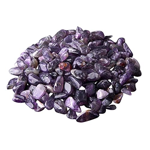 Natural 500 pcs Amethyst No Hole Undrilled Irregular Chip Gemstone Beads Rock Gravel Crystal Tumble Minerals Gravel Specimen Energy Decorative Stone Fish Tank Stone - color: Amethyst