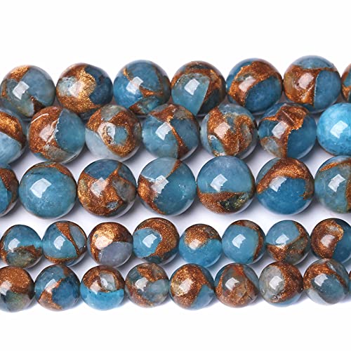 8MM 45PCS Lake Blue Cloisonne Craft Spacer Loose Beads for Jewelry Making DIY Bracelet - color: Blue Cloisonne, size: 8mm