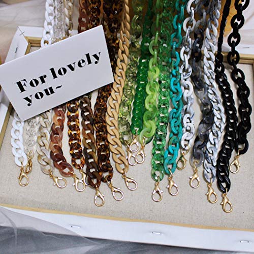 Aumey Clear White Black Brown Acrylic Chain Clutch Purse Strap Handles Bag Handbag Purse Replacement Chains 40 Inches - color: multicolored4