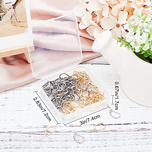 Beebeecraft 100Pcs Real 24K Gold Plated Leverback Earwires French Earring Hooks Gold and Stainless Steel Color 16.5x10mm Interchangeable Dangle Ear Wire Findings Stainless Steel for Jewelry Making - color: 100Pcs 24K Gold Plated Stainless Steel #1