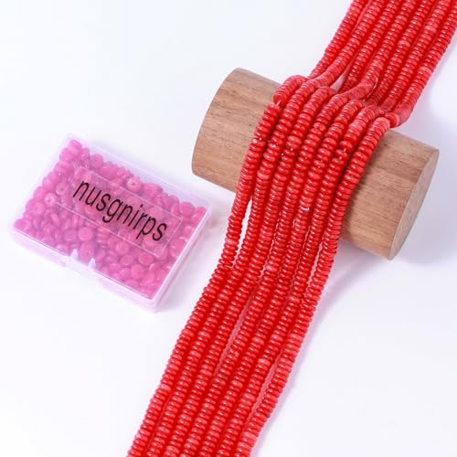Natural Red Agate Disk Stone Spacer Beads 6x2mm 38cm/str Flat Rondelle Loose Semi Gemstone Caps for Making Bracelets Necklace - color: Red Agate