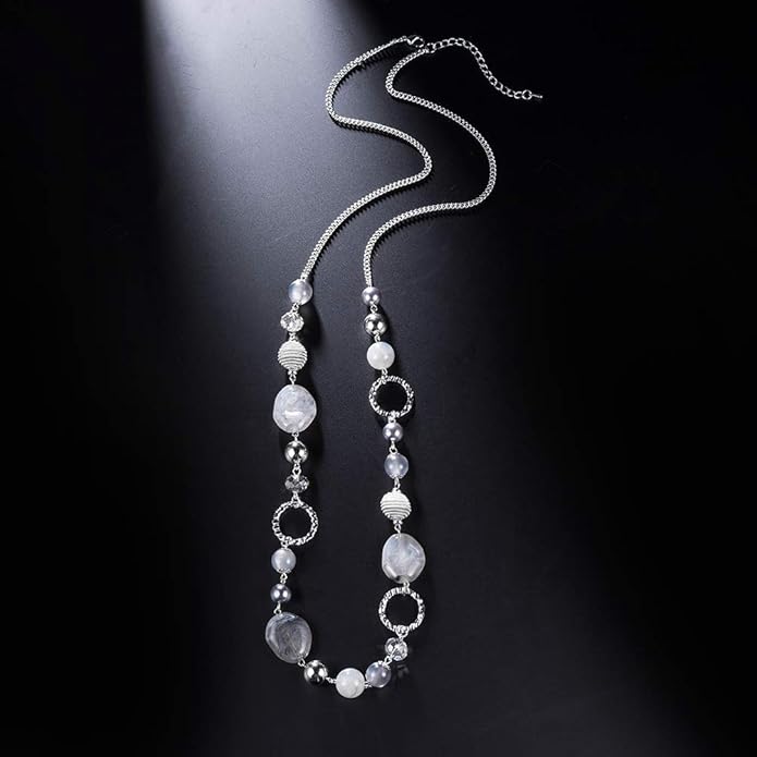 PEARL&CLUB Long Beaded Necklaces For Women - Sweater Chain Fashion Jewelry Necklace Gifts For Women