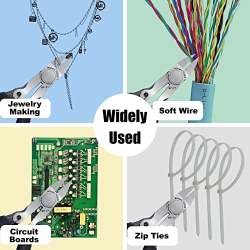 BOENFU 5 inch Flush Cutters Precision Wire Cutters Wire Snips Small Wire Nippers, Ideal for Crafts, Model, Electronics, Zip Ties, Jewelry Making - color: 5 Inches