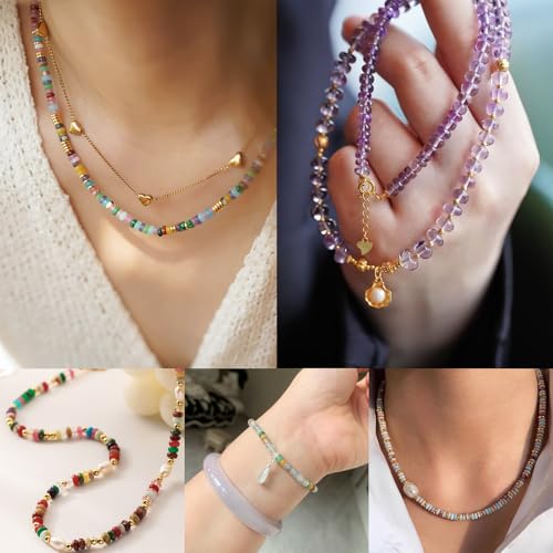 ICAI 2x4mm Natural Rondelle Beads – Loose Gemstone Spacers for DIY Jewelry Making (Amazonite) - color: Amazonite, size: 2x4