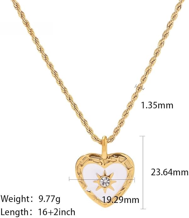 IBARA Women Gold Dianty Necklace Sun Crescent Moon Star Evil Eye Lock Lovely Heart Flower Butterfly Pearl Pendant Coin Necklaces 18K Gold CZ Diamond Filled Chain Boho Beach Simple Handmade Jewelry