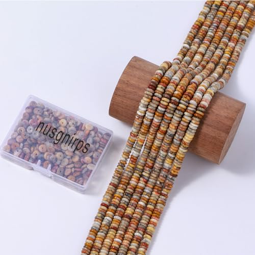 Natural Crazy Agate Disk Stone Spacer Beads 6x2mm 38cm/str Flat Rondelle Loose Semi Gemstone Caps for Making Bracelets Necklace - color: Crazy Agate