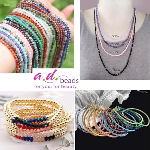 AD Beads Natural Gemstone Diamond-Cut Micro-Faceted Small-Size 4mm Small Round DIY Necklace Bracelet Jewelry Making Beads (Terahertz) - color: Terahertz