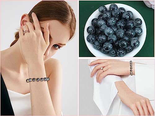 500PCS 10mm Black Glass Beads for Jewelry Making,Round Smooth Beads, Bracelet Space Loose Beads for Jewelry Making Earring, Necklaces, DIY Crafts & Gifts #362 - size: 10mm Black #362