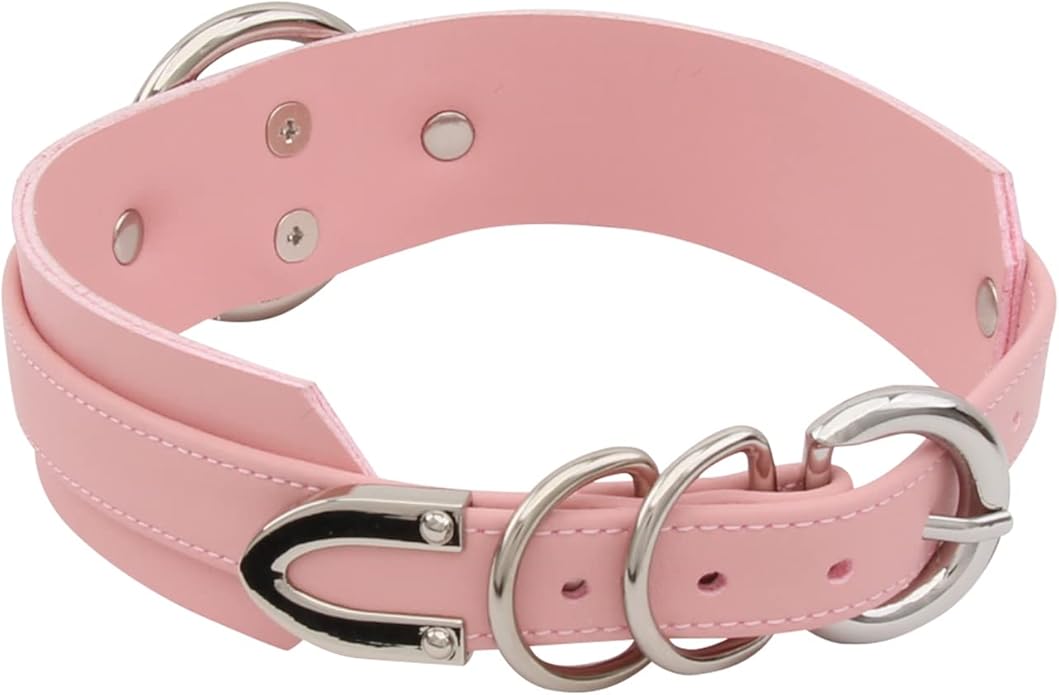 Lookook Fashion O-Ring Faux Leather Choker Necklaces Collar For Womens