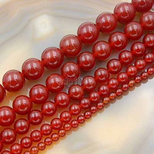 Wholesale Smooth Natural Gemstone Round Loose Beads 15" 4mm 6mm 8mm 10mm 12mm (6mm, Red Agate) - color: Red Agate, size: 6mm