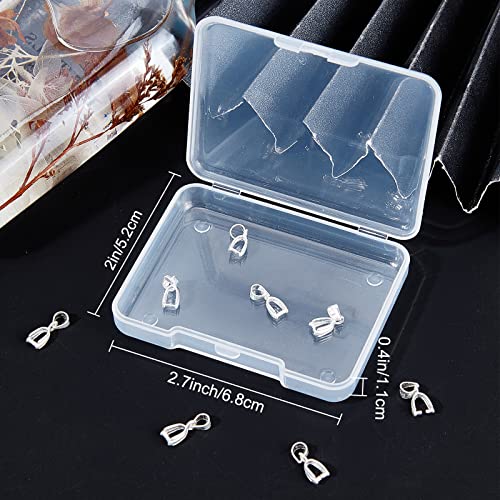 Beebeecraft 10Pcs/Box Pendant Pinch Bails 925 Sterling Silver Ice Pick Pinch Bails Pendant Connector for Necklace Jewelry DIY Craft Making - color: Silver#4