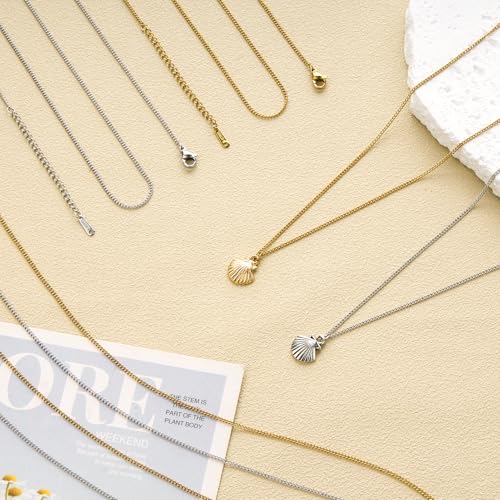 SMYHTGLIF 20 Inches Stainless Steel Chain Bulk for Jewelry Making 12 Pcs Gold Curb Cuban Necklace Jewelry Making Supplies - color: Gold Curb, size: 20 inches