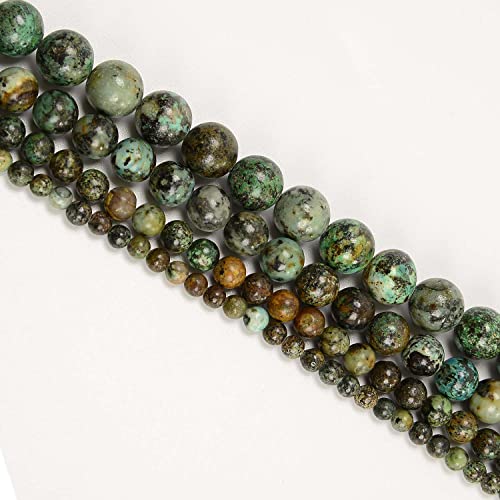 NCB 100pcs Original Natural Stone Beads Gemstone Round Loose Beads 6mm 8mm 10mm (African Turquoise, 6mm 100Beads) - color: African Turquoise, size: 6mm 100beads