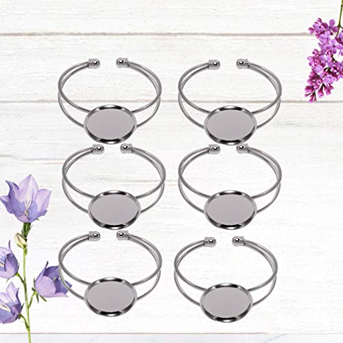 EXCEART Y Shape Bracelet Bottom Holder Round Plate 1.96In Diy Jewelry Making Beading Tray Craft Tool for Wrist Chain Display Set of 6 - color: Silver, size: 5*2cm