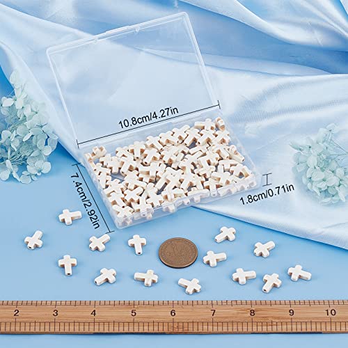 SUNNYCLUE 1 Box 100Pcs White Turquoise Cross Beads Synthetic Turquoise Stone Bead 12x16mm Easter Mini Small Cross Beads for Jewelry Making Charms Beading Supplies DIY Bracelet Necklace Adult - color: 100Pcs 12x16mm White Cross Beads