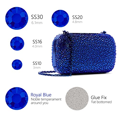 1440pcs SS16 4.0mm Blue Flatback Rhinestones bulk K9 Glass Sapphire Crystals Nail Art Gems Round Beads Stones Diamonds Royal Blue Nail Charms Jewels for Nails Eyes Face Makeup Crafts DIY Tumblers Cups - color: Blue, size: Ss16
