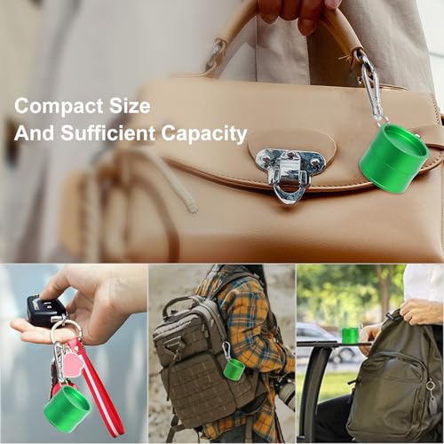 Mini Travel Ring Holder Keychain, Portable Jewelry Holder Keychain with Protective Sponge, Small Necklace Earrings Case for Gym Sports Bag Purse - color: 1-Tier Green
