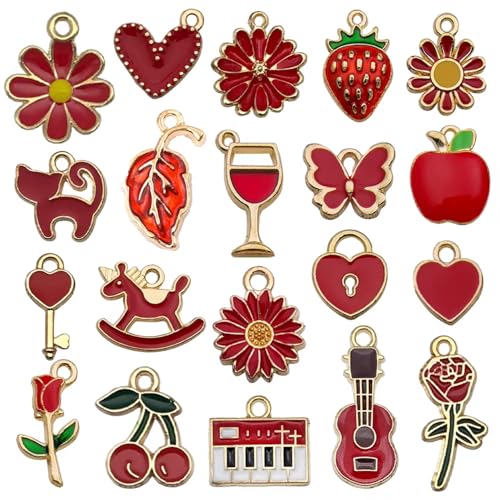 YouLuo 100Pcs Bracelet Charms for Jewelry Making Wholesale Bulk Jewelry Making Bracelets Charm KC Gold Alloy Charm Pendants and Gold Plated Enamel Charms Pendants for Bracelet Necklace - color: Multicolor+Gold
