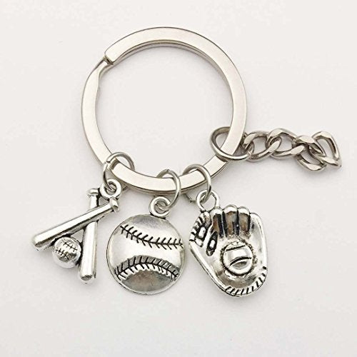Youdiyla 60pcs Baseball Theme Charms Collection - Mixed Antique Silver Bat Glove Ballgame Sports Ball Softball Metal Alloy Pendants for Jewelry Making DIY Findings (HM130) - color: Baseball Charms