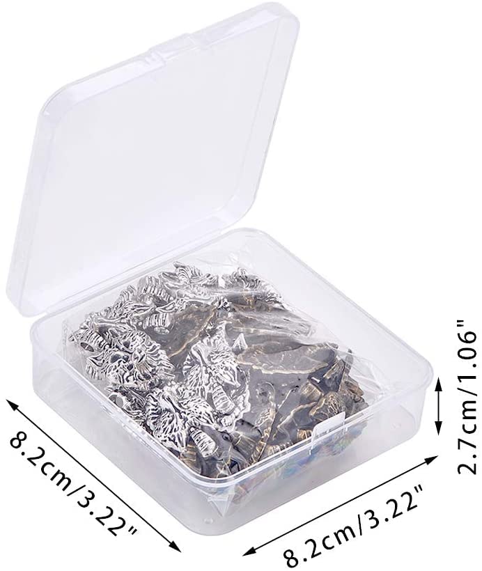 PH PandaHall 40pcs 2 Colors Wolf Head Charms Tibetan Alloy Animals Pendant Beads Dangle Charms for DIY Men Bracelet Necklace Jewelry Making (Antique Bronze & Antique Silver) - color: 2 Colors Wolf Head - 40pcs