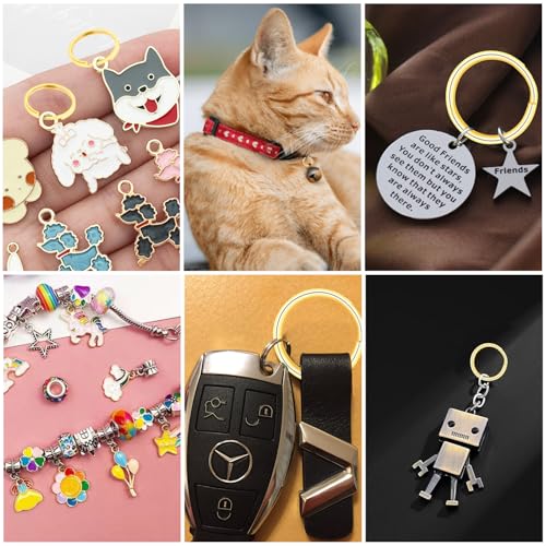 100pcs 6mm Tiny Split Ring for Jewelry Making, Double Loops Round Split Jump Rings Necklaces Bracelets Earrings Metal Mini Key Rings DIY Craft - color: 6mm Outter Dia.;5mm Inside Dia. Gold