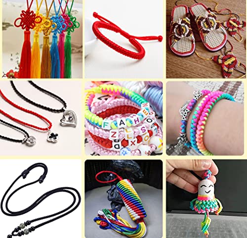 2 mm 330 Feet Satin Nylon Cord String for Jewelry Making Bracelet Necklaces Beading Thread Rattail Macrame Kumihimo Chinese Knot Craft - size: Black