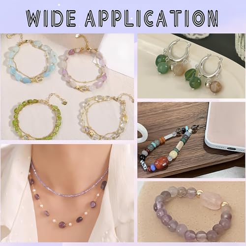 HAAMIIQII Natural Mixed Rutilated Quartz Pebble Stone 5-8mm Small Irregular Freeform Tumbled Loose Gemstone Beads for Jewelry Making Strand 15 Inch (45-50pcs) - color: Mixed Rutilated Quartz