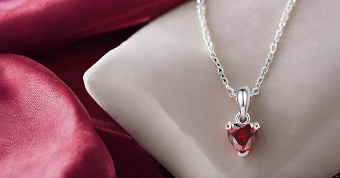 PaulaMax Jewelry Custom Birthstone Necklace for Women in 925 Sterling Silver, Mother's Day Necklace with 1 2 3 4 Heart Birthstones, Personalized and Customized Sterling Silver Chain 18" + 2"