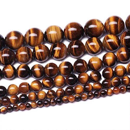 Natural Round AA Tiger Eye Agate Loose Stone Beads Bulk for Jewelry Making 4MM, 6MM, 8MM, 10MM,12MM (3mm) - color: 3mm