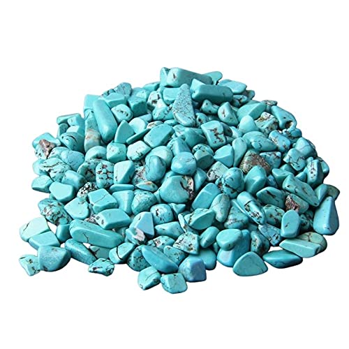 Natural 500 pcs Turquoise No Hole Undrilled Irregular Chip Gemstone Beads Rock Gravel Crystal Tumble Minerals Gravel Specimen Energy Decorative Stone Fish Tank Stone - color: Turquoise