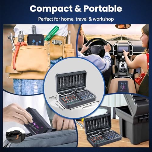 Ratcheting Screwdriver Set, 42PCS Magnetic Multi-Bit Driver with 6.2° Ratcheting Gear, T-Handle & Magnetic Booster, Extended Lever Handle, 40 S2 Steel Bits with Portable Case for Home Repair & DIY - size: 42 PCS