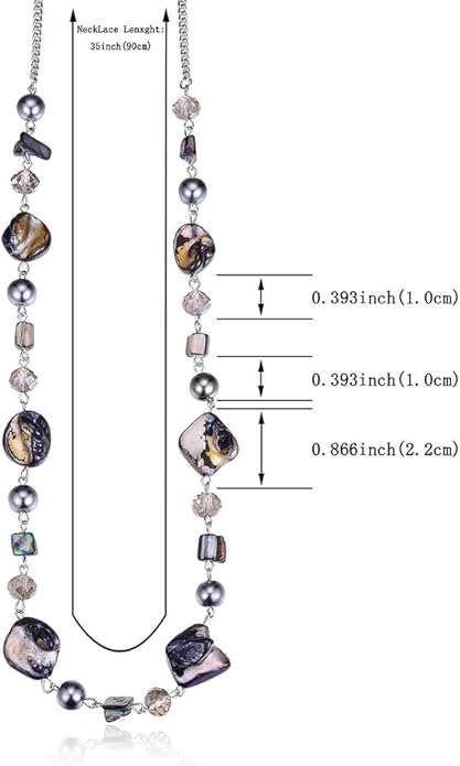 PEARL&CLUB Long Beaded Necklaces For Women - Sweater Chain Fashion Jewelry Necklace Gifts For Women