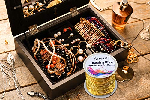Jewelry Wire for Jewelry Making, Anezus Craft Wire Tarnish Resistant Copper Beading Wire for Jewelry Making Supplies and Crafting (Gold, 18 Gauge) - color: Gold