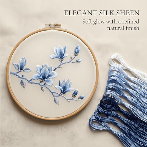 8 Skeins Mulberry Silk Floss Embroidery Thread Floss-Cross Stitch Threads China Silk Woven Jewelry Threads DIY Sewing Kits (10) - color: 10