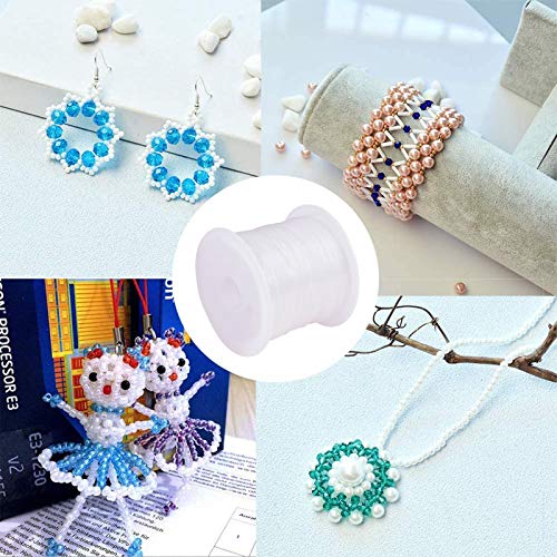 PH PandaHall 0.5mm Clear Fishing Line Invisible Nylon Thread Jewelry String Wire Beading Cords String for Christmas Party Decor, Seed Beads Jewelry Bracelet Making, 20 Yards - size: 0.5mm