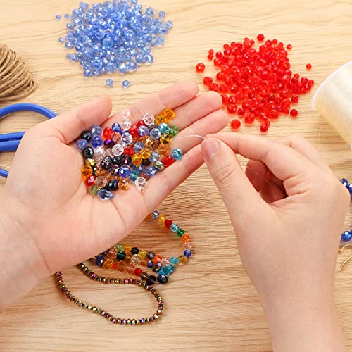 560 Pcs Faceted Rondelle Crystal Beads, Spacer Beads for DIY Crafts, 4/6/8mm (Yellow) - color: Yellow