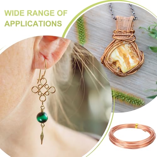 PATIKIL 99.9% Pure Copper Wire for Jewelry Making, 16 Gauge (1.3mm) Copper Craft Wire 24.6 Feet Beading Jewelry Making Supplies for Crafting Wreath Electroculture Gardening - size: 16 Gauge x 24.6 Feet