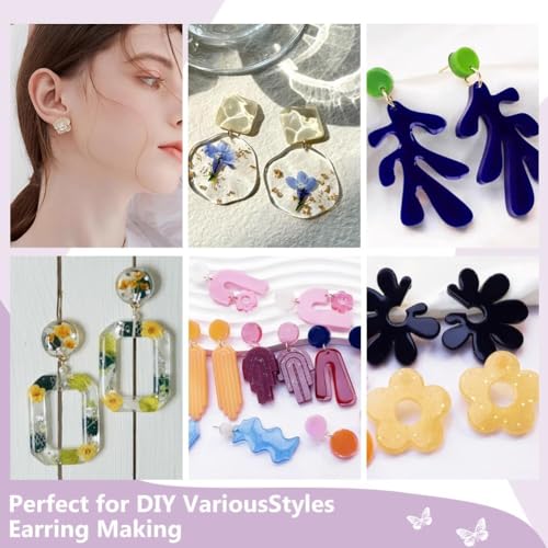 UNICRAFTALE About 500Pcs 6mm Flat Pad Stud Earrings Stainless Steel Flat Round Stud Earring Findings Earrings Post Blank Earring Pads for DIY Jewelry Making - size: 6mm Diameter