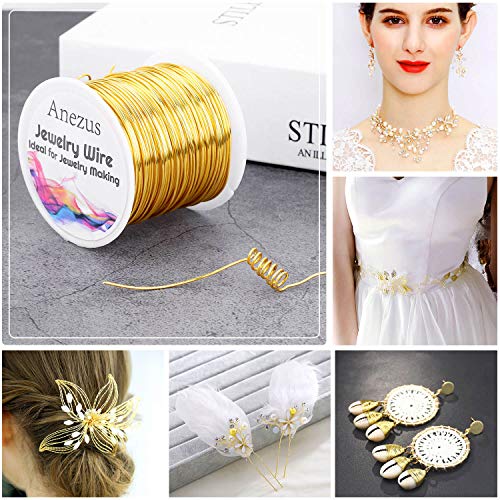 anezus 20 Gauge Jewelry Wire, 28 Yards Craft Wire Tarnish Resistant Copper Beading Wire for Jewelry Making Supplies and Crafting(Gold) - color: Gold