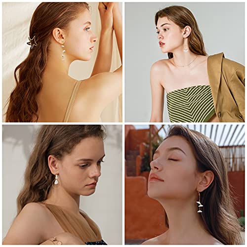 SUNNYCLUE 1 Box DIY 10 Pairs Acrylic Flower Dangle Earring Jewelry Making Kits Include White Acrylic Petal Beads Caps Pendants Pearl Beads Earring Hooks Jewelry Findings Supplies - color: Diy 10 Pairs White Flowers Round Beads Earrings