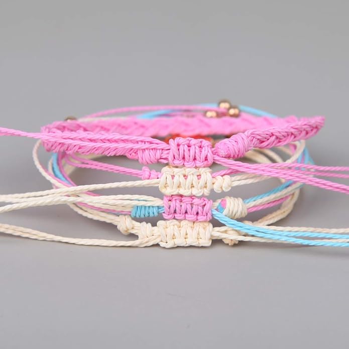 FANCY SHINY Sunflower String Bracelet Boho Braided Rope Wrap Bracelets Cute Summer Beach Surfer Jewelry for Women