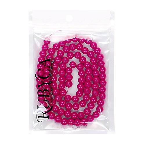 RUBYCA Round Opaque Painted Druk Czech Glass Beads Bulk Jewelry Making Supplies Strand (Pink, 4mm) - color: Rose Pink, size: 4mm