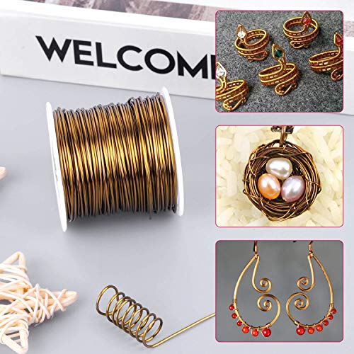 Anezus 18 Gauge Jewelry Wire for Jewelry Making, anezus Craft Wire Tarnish Resistant Copper Beading Wire for Jewelry Making Supplies and Crafting (18 Gauge, Antique Bronze) - color: Antique Bronze
