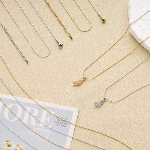 SMYHTGLIF 18 Inches Stainless Steel Necklace Chain for Jewelry Making 12 Pcs Gold DIY Craft Jewelry Necklace Chain Bulk with Adjustable Extender - color: Gold, size: 18 Inches