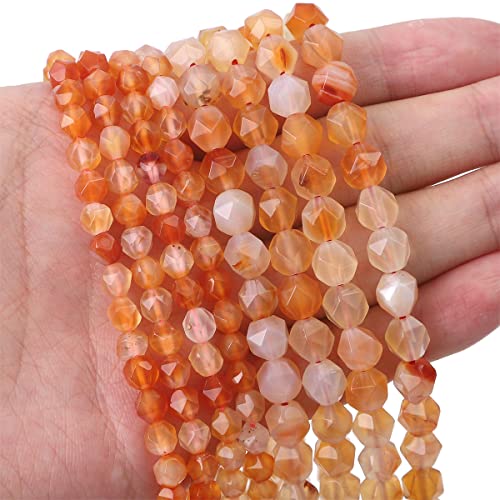 BEADIA Faceted Natural Sunstone Stone Round Beads 6mm 36cm/Strand for Jewelry Making - color: Sunstone, size: 6mm