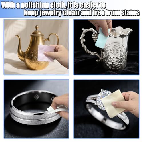 Jewelry Cleaning Kit, Jewelry Cleaner Brush, Horse Hair Brushes, Big&Small Crevice Brush, Cleaning Polishing Cloth(22 Pcs)