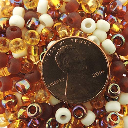Miyuki Round Seed Beads Size 6/0 20g Honey Butter Mix